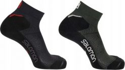 Skarpety sportowe do biegania Salomon Speedcross Ankle 2 pary. Czarne skarpetki Salomon, bez wzorów, z elastanu. Za 105.00 zł.