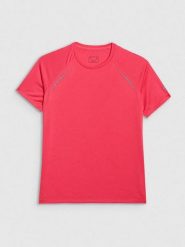 4F Koszulka sportowa w kolorze różowym rozmiar: L. Różowe t-shirty sportowe 4f, l, bez wzorów, z materiału, bez ramiączek, outdoorowe. Za 66.00 zł.