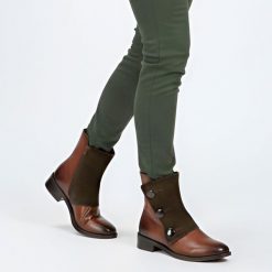 Botki damskie Maciejka, ze skóry na i zapinane na zamek na wygodnym obcasie, rude, H7172-29-00-7. Brązowe botki Maciejka, bez wzorów, ze skóry, eleganckie, bez obcasa, bez zapięcia. Za 269.00 zł.