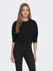 ONLY Sweter Malavi 15284453 Czarny Regular Fit. Czarne swetry ONLY, l, bez wzorów, z syntetyku, bez ramiączek. Za 49.99 zł.