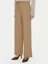 Weekend Max Mara Spodnie palazzo Visivo 2515131041 Beżowy Wide Leg. Brązowe spodnie materiałowe Weekend Max Mara, bez wzorów, z materiału. Za 969.99 zł.
