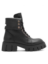 Eva Minge Botki TOLEDO-2603-02 Czarny. Czarne botki Eva Minge, bez wzorów, ze skóry, bez obcasa, na płaskiej podeszwie, bez zapięcia. Za 479.00 zł.