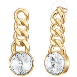 Lulu & Jane Kolczyki Stop metali Żółte złoto 1 ct Damski. Żółte kolczyki Lulu & Jane, z cyrkonią, pozłacane. Za 119.99 zł.