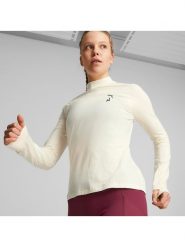 Puma Koszulka funkcyjna "Seasons" w kolorze kremowym rozmiar: M. Brązowe t-shirty sportowe Puma, m, bez wzorów, bez ramiączek, outdoorowe. Za 136.78 zł.