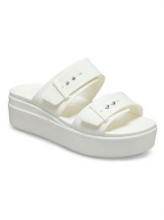 Crocs Klapki w kolorze białym rozmiar: 39/40. Białe klapki Crocs, bez wzorów, klasyczne, z otwartym noskiem, bez obcasa, na platformie, bez zapięcia. Za 188.85 zł.