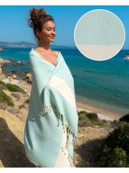 Samimi Chusta hammam w kolorze miętowym - 180 x 100 cm rozmiar: onesize. Zielone chusty Samimi, bez wzorów, z bawełny. Za 121.80 zł.