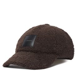 Czapka z daszkiem Calvin Klein. Brązowe czapki z daszkiem Calvin Klein, bez wzorów. Za 189.99 zł.