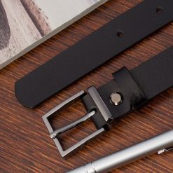 Pasek skórzany BELTIMORE r.90-105 cm O13 czarny. Czarne paski bez wzorów. Za 54.99 zł.