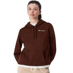Bluza Z Logo Na Klatce Piersiowej Dla Pań I Panów. Czarne bluzy Champion, l, bez wzorów, z bawełny, z kapturem, trekkingowe. Za 396.99 zł.
