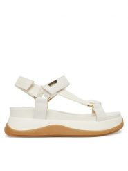 Liu Jo Sandały Fiona 04 BA6089 EX246 Écru. Sandały Liu Jo, bez wzorów, ze skóry, bez obcasa, na płaskiej podeszwie, bez zapięcia. Za 599.99 zł.