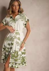 Zielona Sukienka Oversize z Wiskozą o Koszulowym Kroju Folavira. Zielone sukienki Renee, na co dzień, l, bez wzorów, z wiskozy, eleganckie, bez kołnierzyka, bez ramiączek, midi, koszulowe. W wyprzedaży za 75.99 zł.