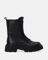 CZARNE WORKERY Z SUWAKAMI G027LEBLOBB006. Czarne botki Venezia, bez wzorów, ze skóry, bez obcasa, bez zapięcia. Za 339.00 zł.