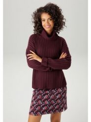 Aniston Golf w kolorze bordowym rozmiar: 42. Czerwone swetry Aniston, bez wzorów, ze splotem, bez ramiączek. Za 65.69 zł.