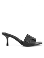 JENNY Klapki RZ45505413 Czarny. Czarne klapki Jenny, bez wzorów, z materiału, bez obcasa, bez zapięcia. Za 139.99 zł.