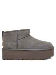 Ugg Śniegowce W Classic Ultra Mini Platform 1135092 Szary. Szare śniegowce UGG, bez wzorów, ze skóry, bez zapięcia. Za 599.00 zł.