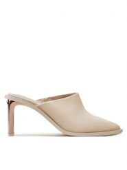 Calvin Klein Klapki Heel Mule Pump 70 LTH HW0HW02091 Écru. Klapki Calvin Klein, bez wzorów, ze skóry, bez obcasa, bez zapięcia. Za 519.99 zł.