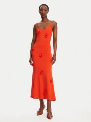 BARDOT Sukienka wieczorowa Lanae 59301DB Koralowy Regular Fit. Pomarańczowe sukienki Bardot, bez wzorów, z syntetyku, wizytowe, bez kołnierzyka, bez ramiączek. Za 419.99 zł.