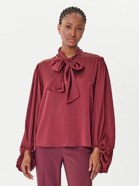 Rinascimento Bluzka CFC0126202003 Bordowy Loose Fit. Czerwone bluzki Rinascimento, xs, bez wzorów, z syntetyku, bez kołnierzyka, bez ramiączek. Za 209.99 zł.