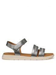 Geox Sandały D Dandra D55NNE 0BNEW C1357 Szary. Szare sandały Geox, bez wzorów, z materiału, bez obcasa, na płaskiej podeszwie, bez zapięcia. Za 269.99 zł.