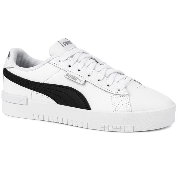 Damskie buty sportowe niskie skórzane biało czarne PUMA JADA. Białe buty sportowe lifestyle Puma, bez wzorów, sportowe, bez zapięcia. Za 165.00 zł.
