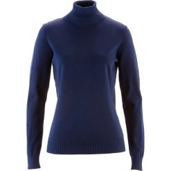 Sweter z golfem. Szare swetry bonprix, bez wzorów, z dzianiny, bez ramiączek. Za 74.99 zł.