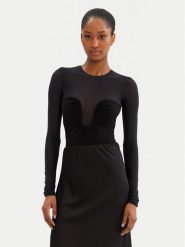 PINKO Body Beccaccia 104998 A2GS Czarny Slim Fit. Czarne body i gorsety Pinko, bez wzorów, z syntetyku, bez ramiączek. Za 629.99 zł.