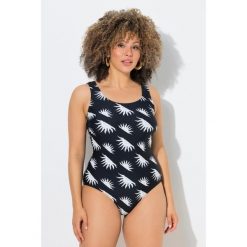 Damskie Strój kąpielowy słońca bez miękkich miseczek okrągły dekolt. Czarne stroje jednoczęściowe Ulla Popken, bez wzorów, z elastanu, sportowe. Za 199.99 zł.