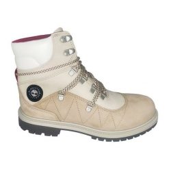 Buty Timberland x Hilfiger Hrtg Ek+ Waterproof Boot Medium Beige Nubuck TB0A5T91257 beżowy. Brązowe buty trekkingowe z materiału, za kostkę, bez zapięcia. Za 981.28 zł.
