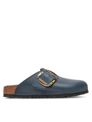 Birkenstock Klapki Boston Bb Shearling Leoi 1028014 Granatowy. Niebieskie klapki Birkenstock, bez wzorów, ze skóry, bez obcasa, bez zapięcia. Za 899.99 zł.