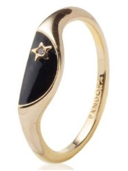 Pandora Pozłacany pierścionek z cyrkoniami rozmiar: 54. Żółte pierścionki Pandora, z cyrkonią, metalowe. Za 217.99 zł.