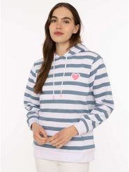 Zwillingsherz Bluza w kolorze niebiesko-białym rozmiar: L/XL. Białe bluzy z kapturem Zwillingsherz, l, bez wzorów, z kapturem. Za 210.81 zł.