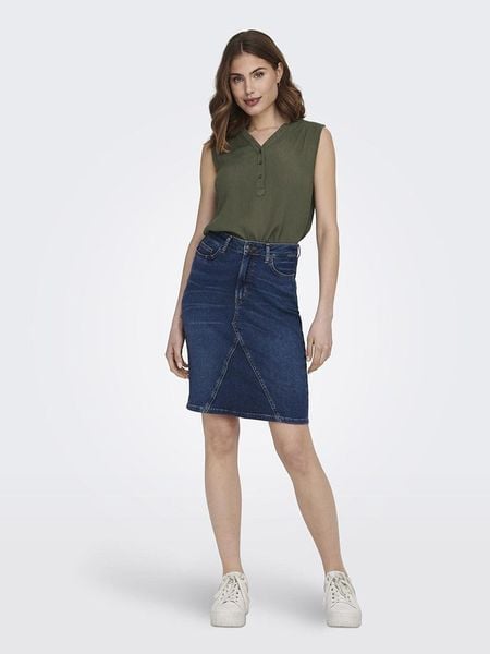 ONLY Top "Jette" w kolorze khaki rozmiar: 34. Brązowe topy ONLY, bez wzorów, z wiskozy, bez kołnierzyka, bez ramiączek. Za 37.30 zł.