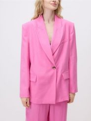 Marynarka oversize z modalem - różowy. Czerwone marynarki i żakiety Reserved, l, bez wzorów, z tkaniny, bez ramiączek. Za 259.99 zł.