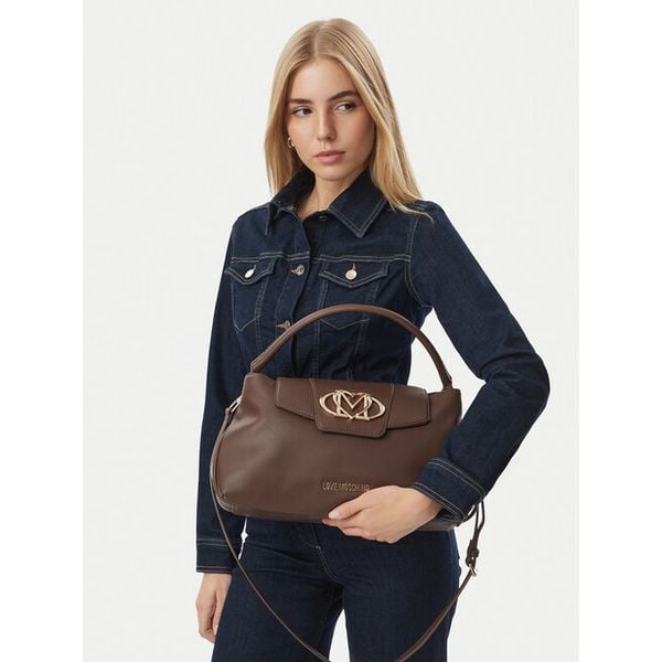 Torebka LOVE MOSCHINO. Brązowe torebki klasyczne Love Moschino, bez wzorów, klasyczne, bez dodatków. Za 949.99 zł.