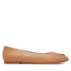 Baleriny Aigner. Brązowe baleriny Aigner, bez wzorów, bez obcasa, bez zapięcia. Za 799.99 zł.