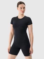 4F Koszulka sportowa w kolorze czarnym rozmiar: XS/S. Czarne t-shirty sportowe 4f, s, bez wzorów, z materiału, bez ramiączek, outdoorowe. Za 48.28 zł.
