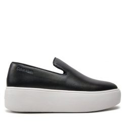 Tenisówki Calvin Klein. Czarne trampki Calvin Klein, bez wzorów, bez zapięcia. Za 1,039.00 zł.