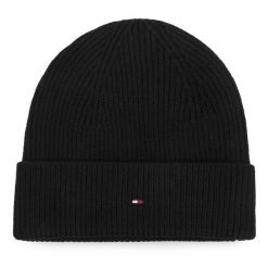 Czapka Tommy Hilfiger. Czarne czapki zimowe Tommy Hilfiger, bez wzorów. Za 189.99 zł.