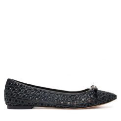 Baleriny TWINSET. Czarne baleriny Twinset, bez wzorów, bez obcasa, bez zapięcia. Za 349.99 zł.