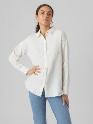 Vero Moda Koszula "Natali" w kolorze białym rozmiar: XXL. Białe koszule Vero Moda, xxl, bez wzorów, z bawełny, bez kołnierzyka, bez ramiączek. Za 84.01 zł.