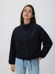 Bawełniana kurtka - czarny. Czarne kurtki Reserved, l, bez wzorów, z bawełny, bez kaptura. Za 159.99 zł.