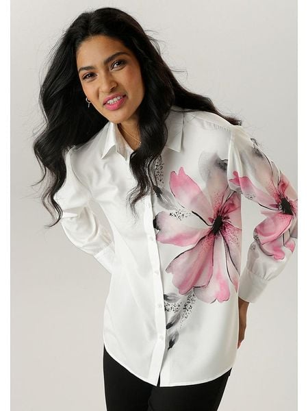 Aniston Koszula w kolorze biało-różowym rozmiar: 42. Białe koszule Aniston, bez wzorów, bez kołnierzyka, bez ramiączek. Za 65.69 zł.