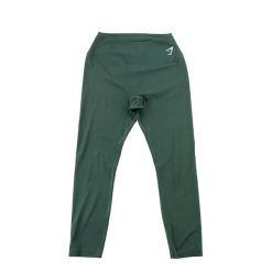 Second life - Legginsy damskie treningowe 7/8 zielone - Stan bardzo dobry. Zielone legginsy Gymshark, bez wzorów, z materiału, sportowe. Za 85.16 zł.