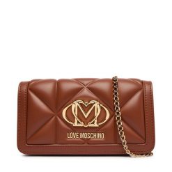 Torebka LOVE MOSCHINO. Brązowe kopertówki Love Moschino, bez wzorów, bez dodatków. Za 699.99 zł.
