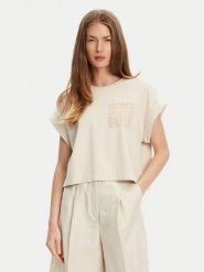 United Colors Of Benetton T-Shirt 3IFVD10AF Beżowy Boxy Fit. Brązowe t-shirty United Colors Of Benetton, l, bez wzorów, z bawełny, bez kołnierzyka, bez ramiączek. Za 139.99 zł.