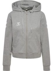 Damska bluza z kapturem zapinana na zamek Hummel Go 2.0 Chevron. Szare bluzy Hummel, l, bez wzorów, z bawełny, eleganckie, bez ramiączek, z kapturem. Za 302.50 zł.