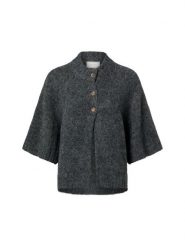 Neo Noir Kardigan z zawartością wełny - Benuta Fluffy Kobiety szary, 40. Szare swetry Neo Noir, bez wzorów, z wełny, eleganckie, bez ramiączek. Za 329.95 zł.