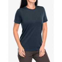 Koszulka damska Fjallraven Abisko Wool. Niebieskie t-shirty sportowe Fjällräven, bez wzorów, bez ramiączek. Za 272.99 zł.