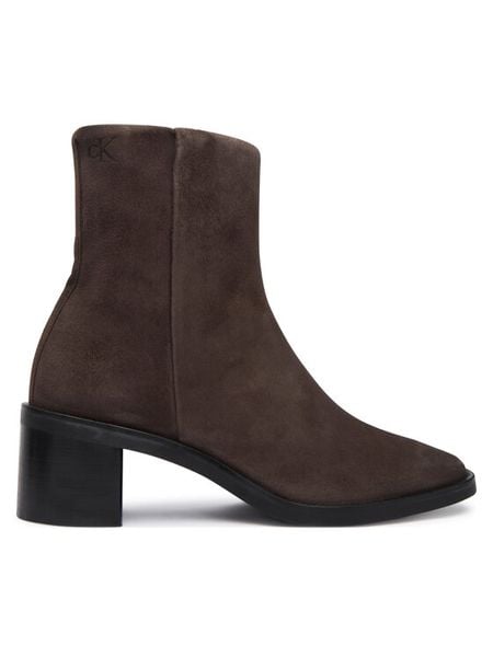 Calvin Klein Botki HW0HW02592 Brązowy. Brązowe botki Calvin Klein, bez wzorów, ze skóry, bez obcasa, na słupku, bez zapięcia. Za 679.99 zł.