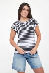 T-shirt damski w paski Tulia JOOP!. T-shirty Joop!, l, bez wzorów, bez kołnierzyka, bez ramiączek. Za 399.00 zł.